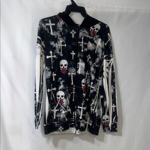Black and White Skull Hoodie